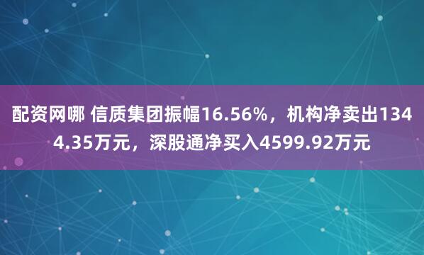 配资网哪 信质集团振幅16.56%，机构净卖出1344.35万元，深股通净买入4599.92万元