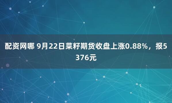 配资网哪 9月22日菜籽期货收盘上涨0.88%，报5376元
