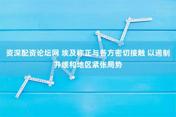 资深配资论坛网 埃及称正与各方密切接触 以遏制并缓和地区紧张局势